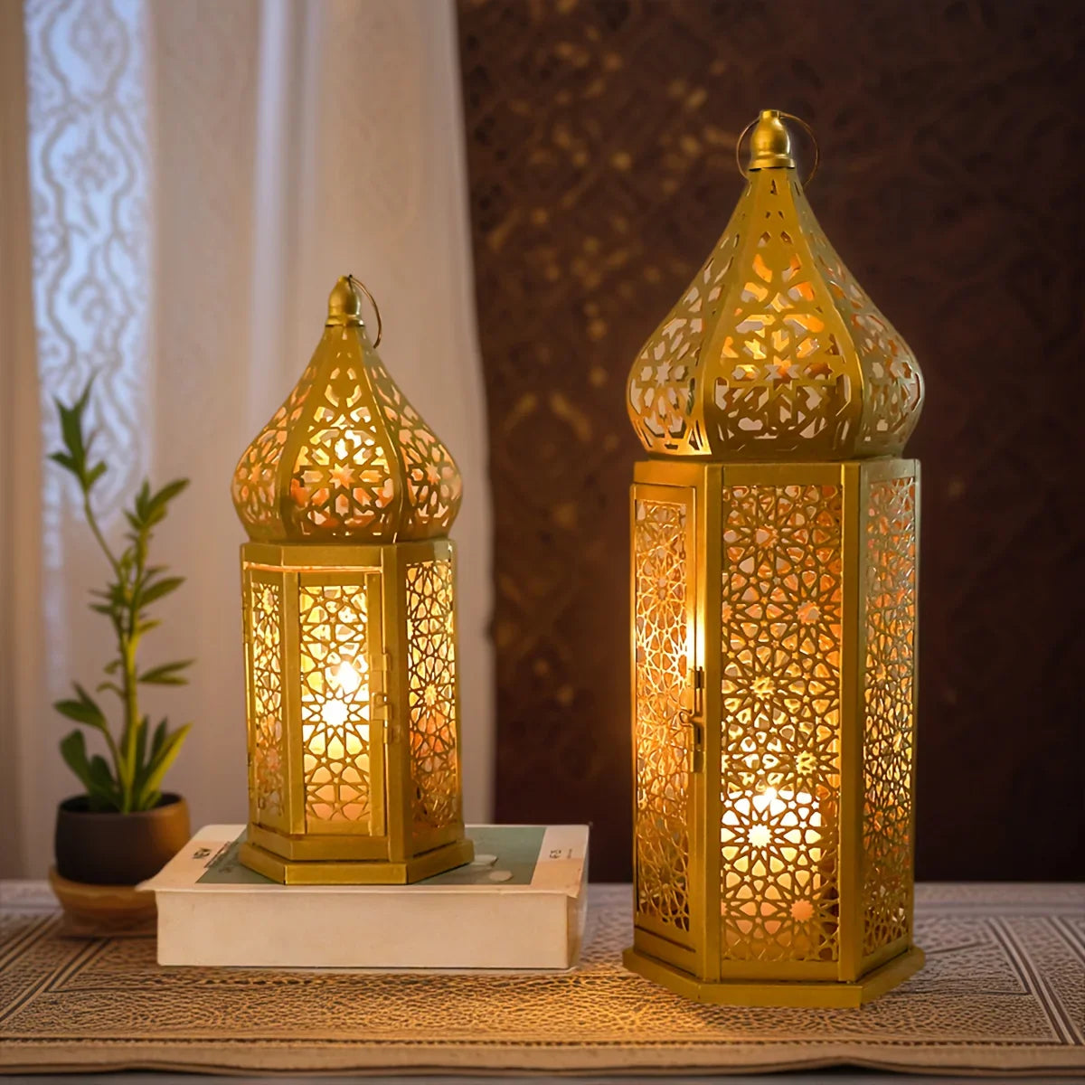 S Moroccan Retro Candlestick Set, Garden Decorative Lantern, Home Desk Candle Ornament, Moroccan... - House Of Avana