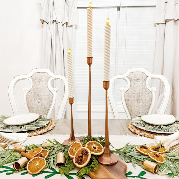 Copper Finish Cast Iron Taper Candle Holders, Set of Three Decor Steals
