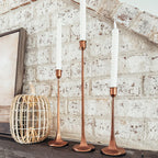 Copper Finish Cast Iron Taper Candle Holders, Set of Three Decor Steals