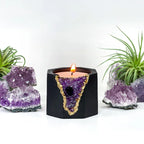 Amethyst Candle Holder | Dark, front view - House Of Avana