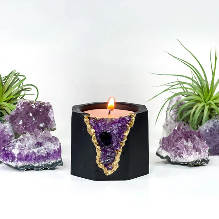 Amethyst Candle Holder | Dark - House Of Avana