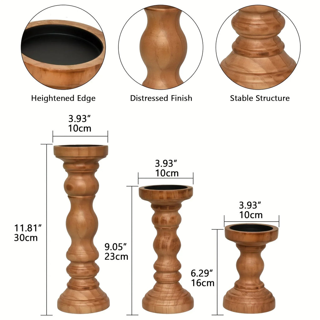 Farmhouse Pillar Candle Holder Set - House Of Avana