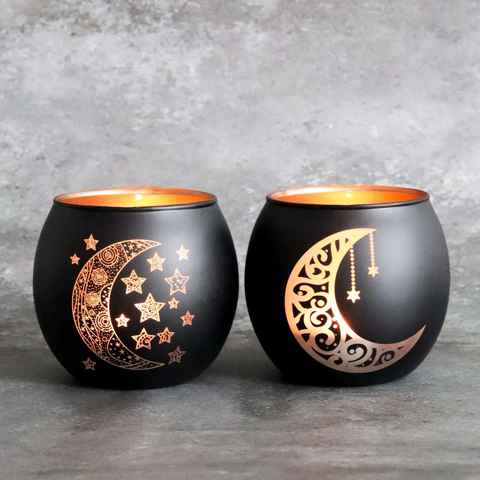 Candle Holder - Decorative Glass Ramadan, angled view - House Of Avana