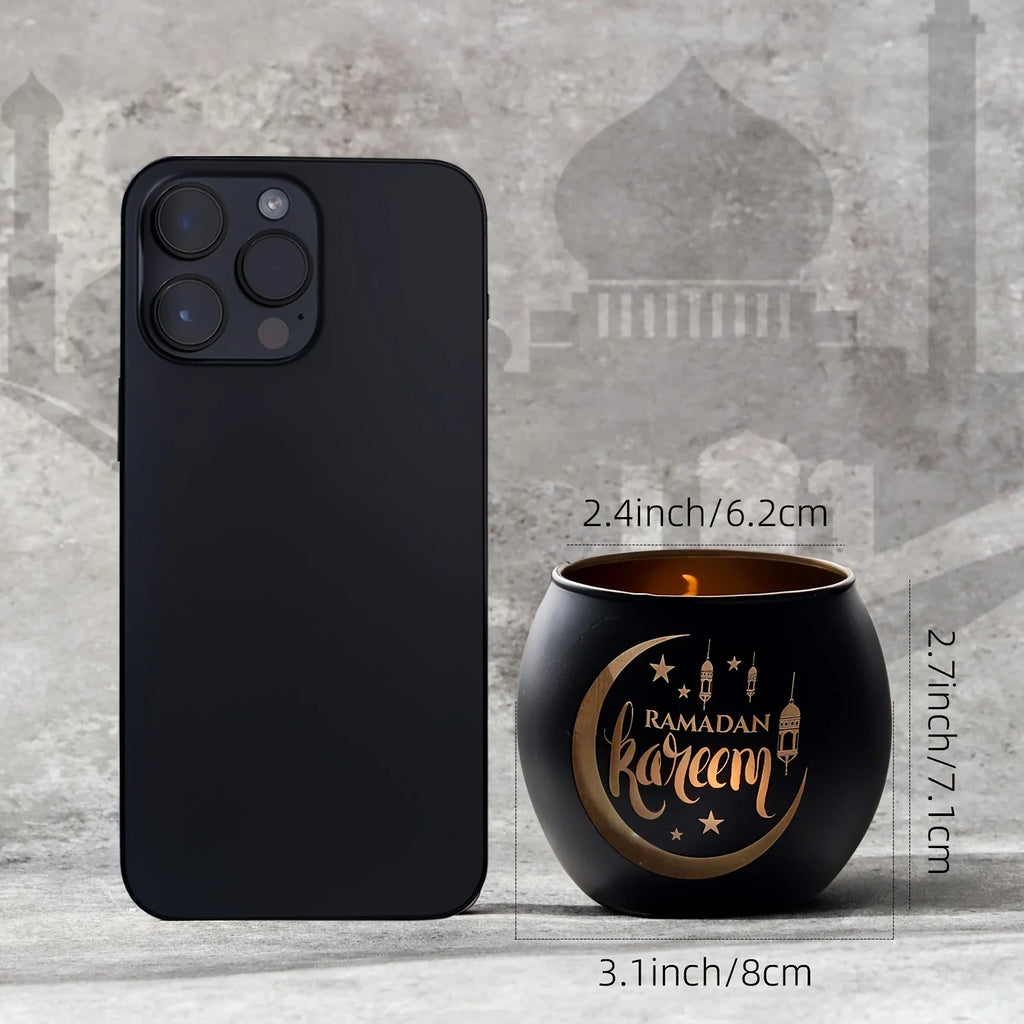 Candle Holder - Glass Moon Star, side view - House Of Avana