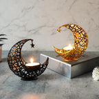 Candle Holder - Hollow Metal Moon