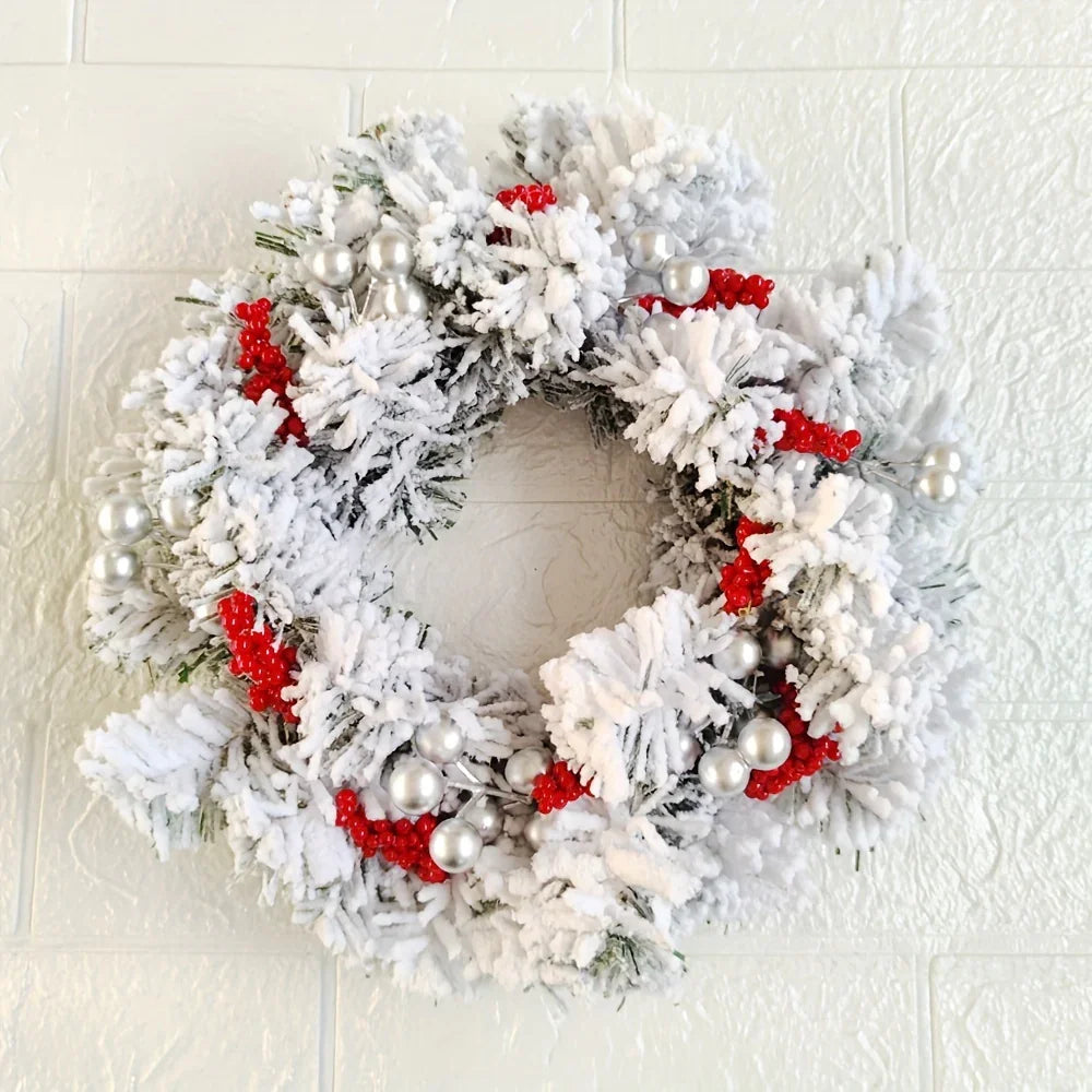 Plastic Christmas Wreath Candle Holder with Holly and Berries - House Of Avana