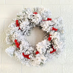 Plastic Christmas Wreath Candle Holder with Holly and Berries, texture detail - House Of Avana