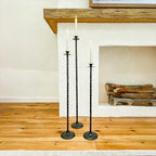 Tall Hand-Forged Cast Iron Floor Candle Holders, Set of 3 Decor Steals