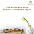Olive Wood Candle Holder, lifestyle image - House Of Avana