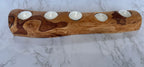 Olive Wood Candle Holder, top view - House Of Avana