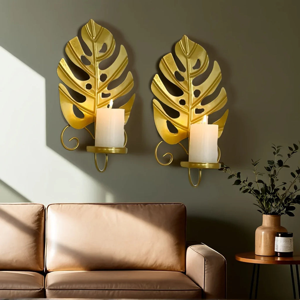 Candle Holders - Elegant Metal Set, detail shot - House Of Avana