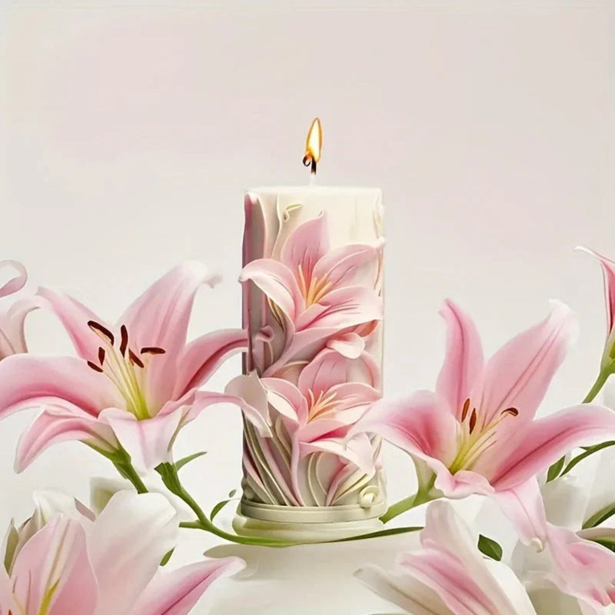 Candle Mold - Tulip Shaped White, front view - House Of Avana [[SKU:HOA-CAN-013]]