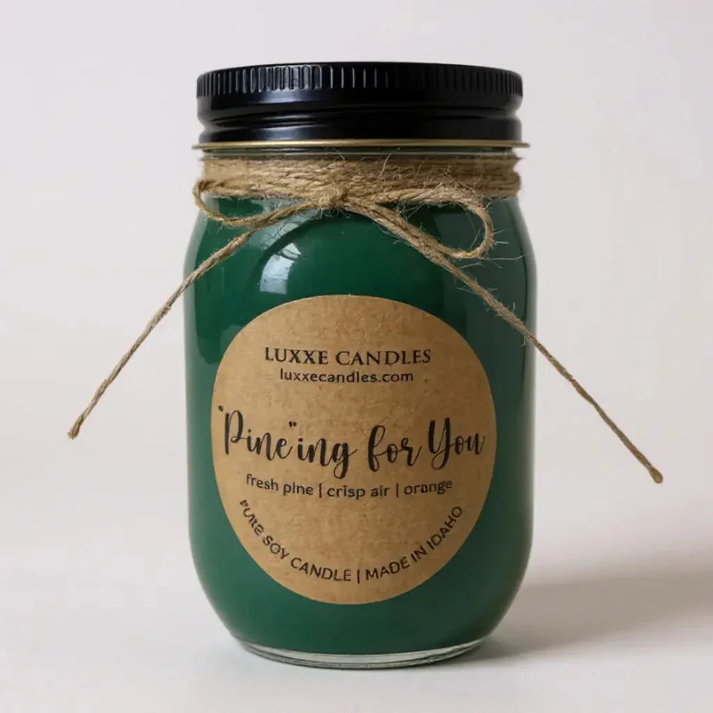 "pine"ing for You Candle | Organic Soy Candle, angled view - House Of Avana