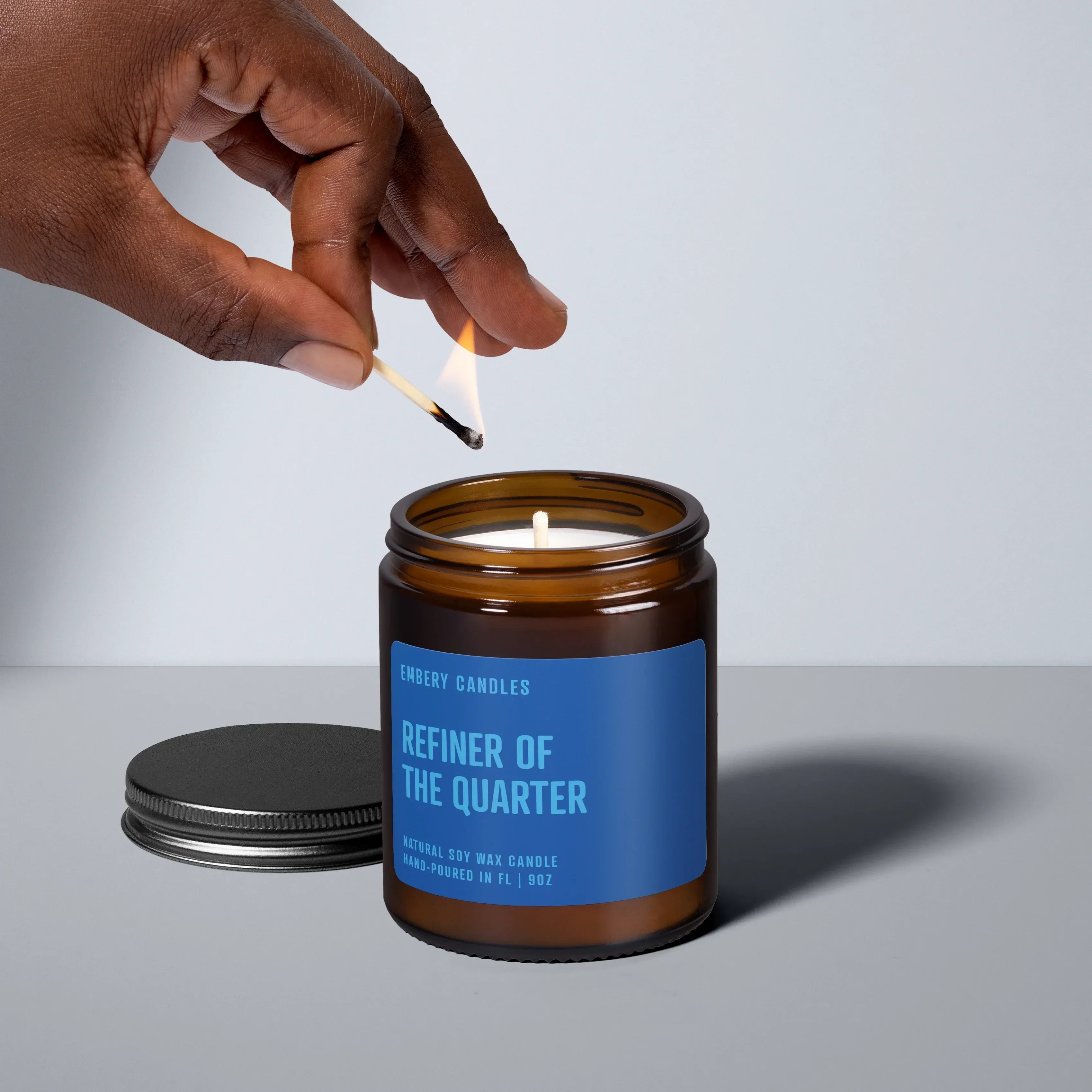 Refiner of the Quarter | Soy Wax Scented Candle, back view - House Of Avana
