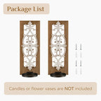 Candle Sconces - Rustic Wood Brown Wall, angled view - House Of Avana [[SKU:HOA-CAN-032]]
