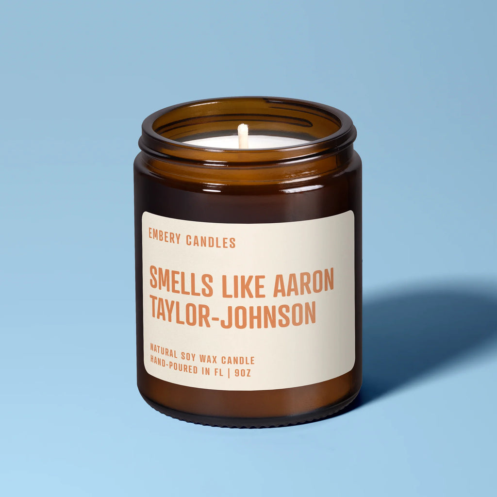 Smells Like Aaron Taylor-johnson | Soy Wax Scented Candle, front view - House Of Avana