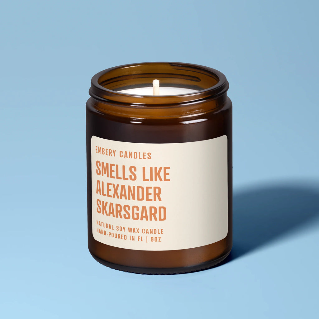 Smells Like Alexander Skarsgard | Soy Wax Scented Candle, front view - House Of Avana