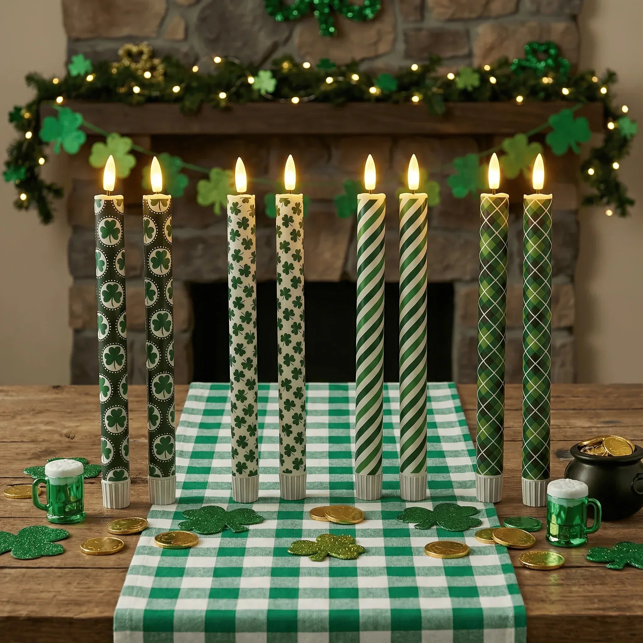 Candles - Flameless Green 10 Inches