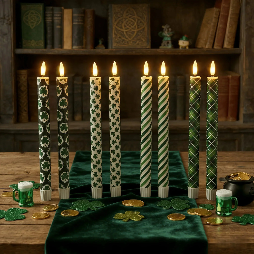 Candles - Flameless Green 10 Inches