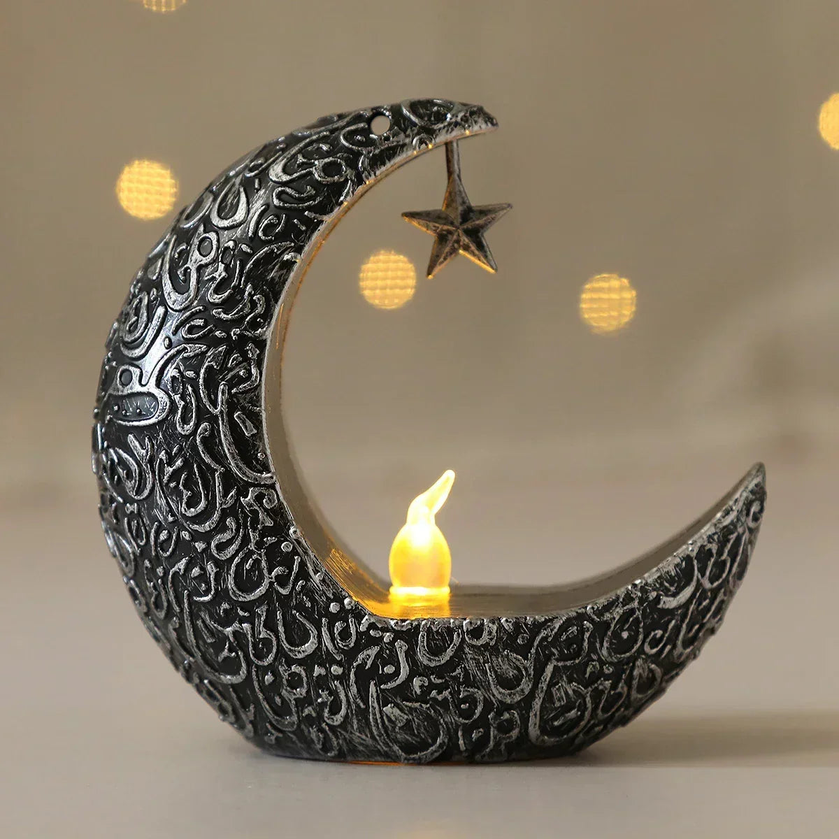 Candlestick - LED Star Moon Style White