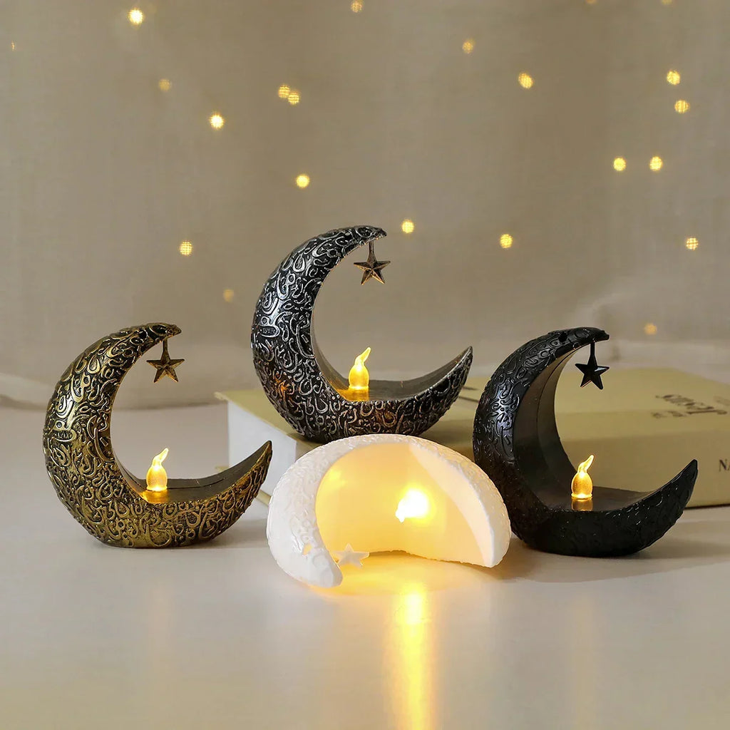 Candlestick - LED Star Moon Style White