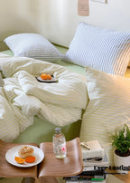 Candy Stripe Washed Cotton Bedding Set / Pink Ever Lasting