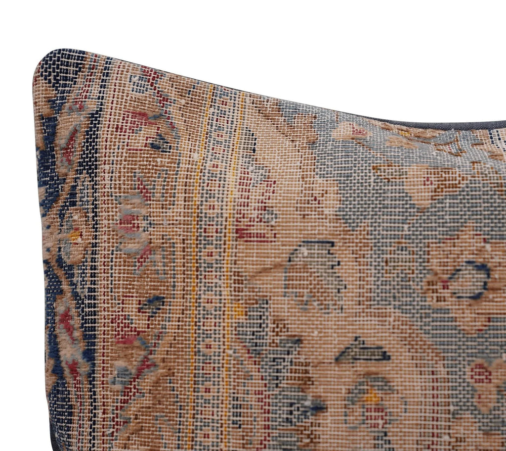 Canvello Antique Handmade Kerman Rug Pillow - 18"x18" Canvello