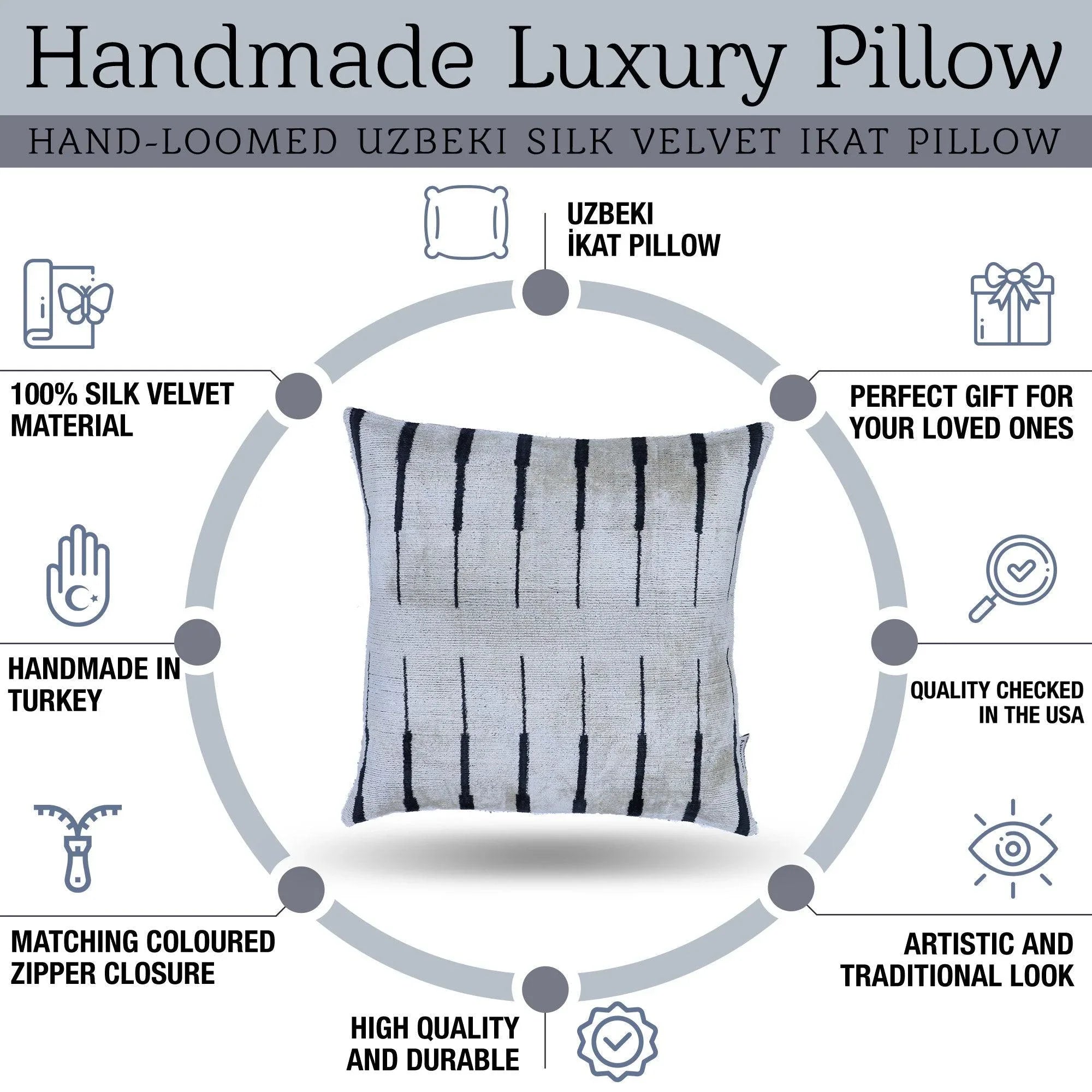 Canvello Black And White Pillows For Couch | 16x16 inch Canvello