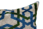 Canvello Contemporary Blue and Green Pillows - 16"x24", angled view - House Of Avana