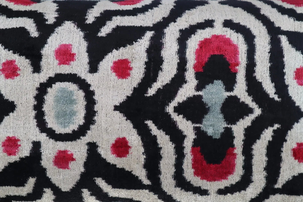 Canvello Decorative Black White Red Geometric Throw Pillow Down Feather Filled - 16x24 in Canvello