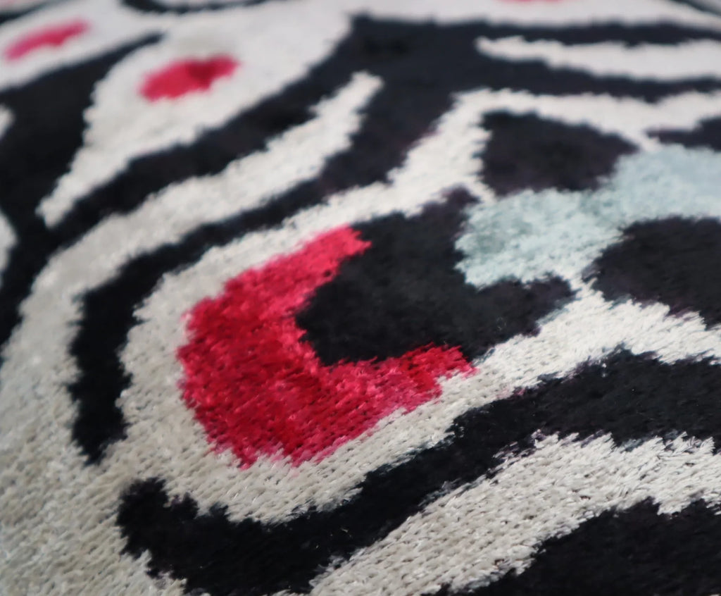 Canvello Decorative Black White Red Geometric Throw Pillow Down Feather Filled - 16x24 in Canvello