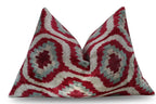 Canvello Decorative Gray Pink Geometric Throw Pillow Down Feather Filled - 16x24 in, detail shot - House Of Avana