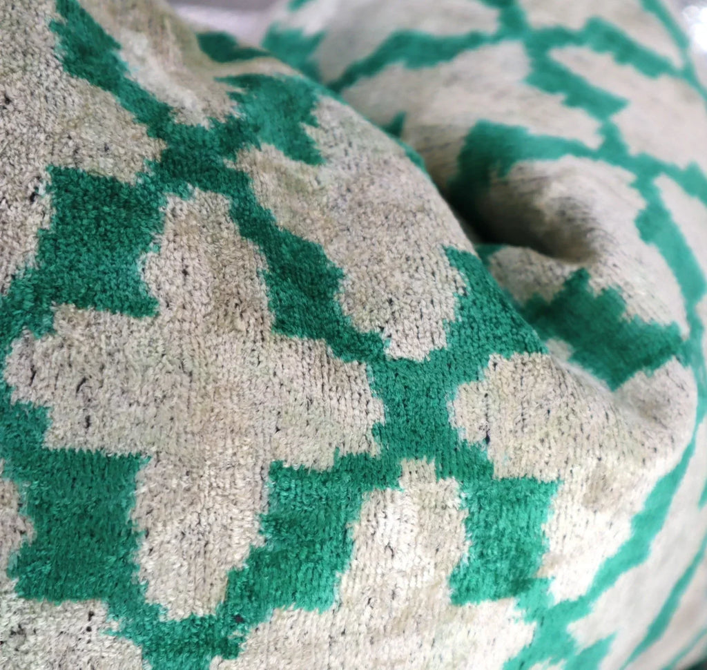 Canvello Decorative Green Throw Pillow Down Filled - 16x24 in, angled view - House Of Avana