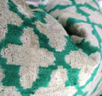 Canvello Decorative Green Throw Pillow Down Filled - 16x24 in, angled view - House Of Avana