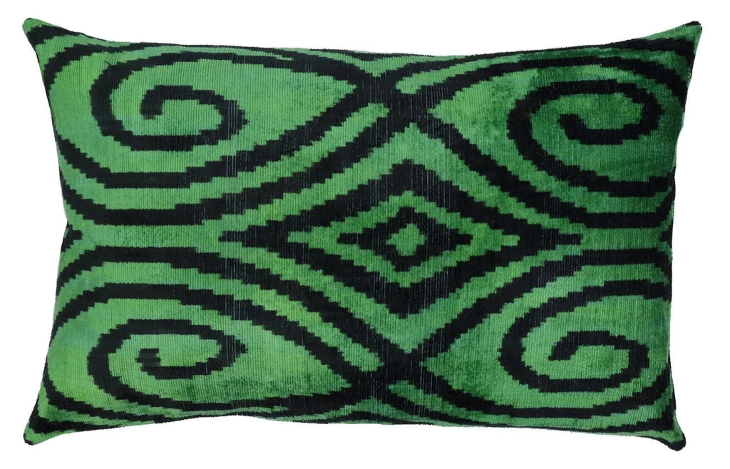 Canvello Decorative Green Throw Pillows for Couch - 16x24 in, front view - House Of Avana