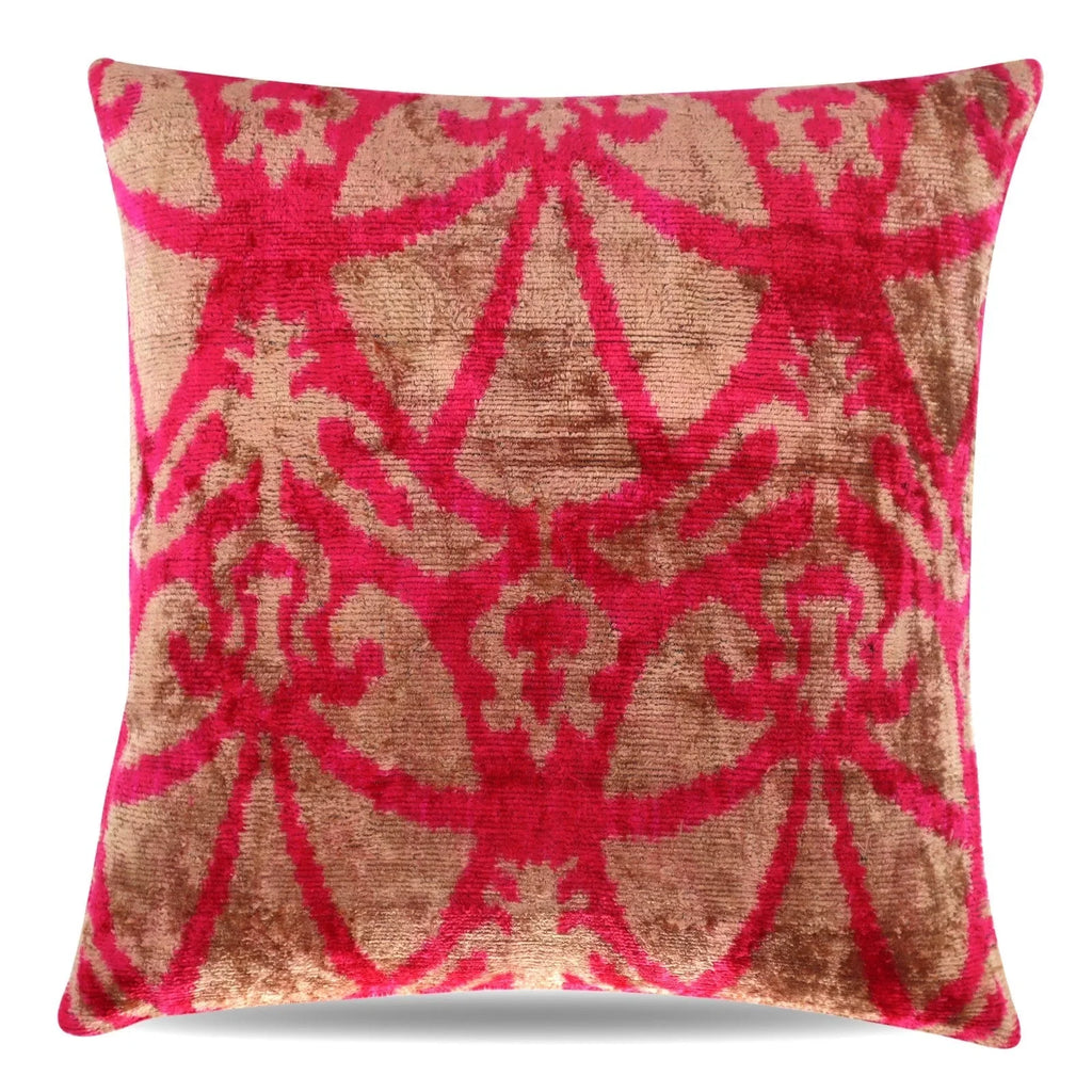 Canvello Decorative Pink Beige Geometric Throw Pillow Down Feather Filled - 16x16 in Canvello