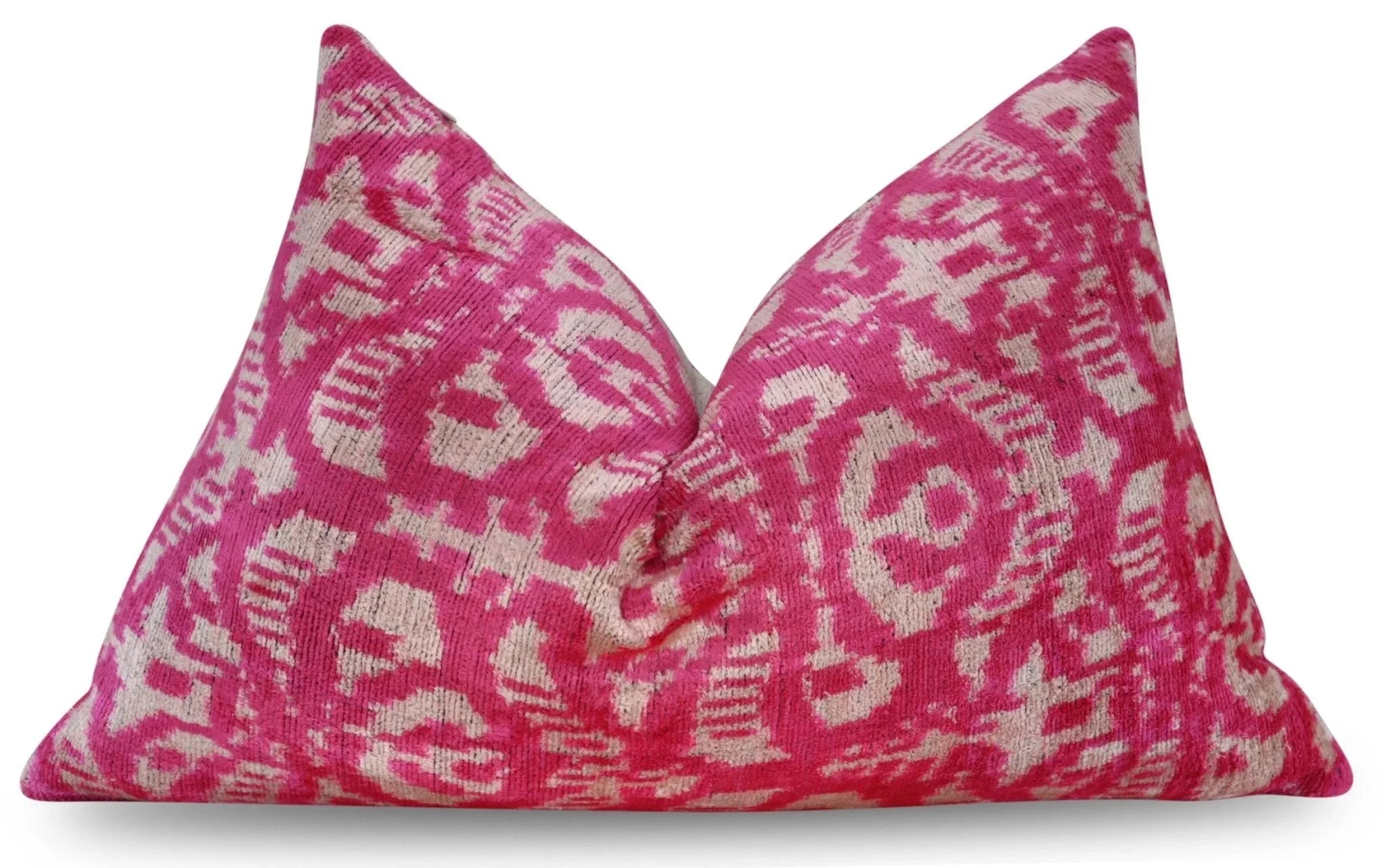 Canvello Decorative Pink Beige Geometric Throw Pillow Down Feather Filled - 16x24 in Canvello