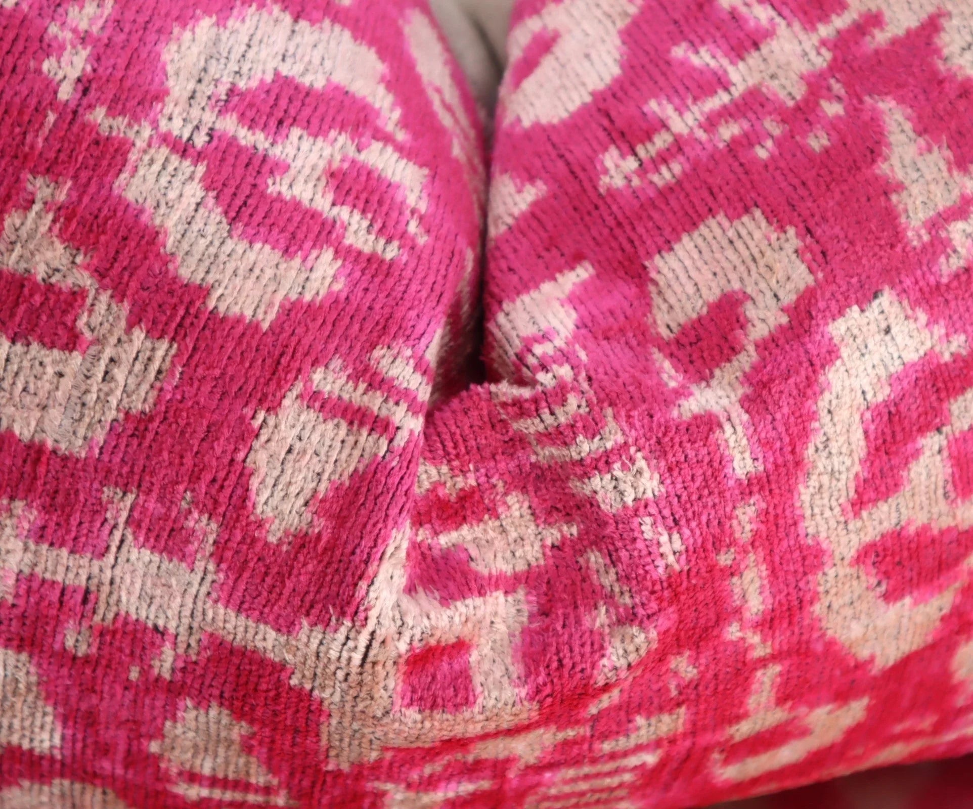 Canvello Decorative Pink Beige Geometric Throw Pillow Down Feather Filled - 16x24 in Canvello