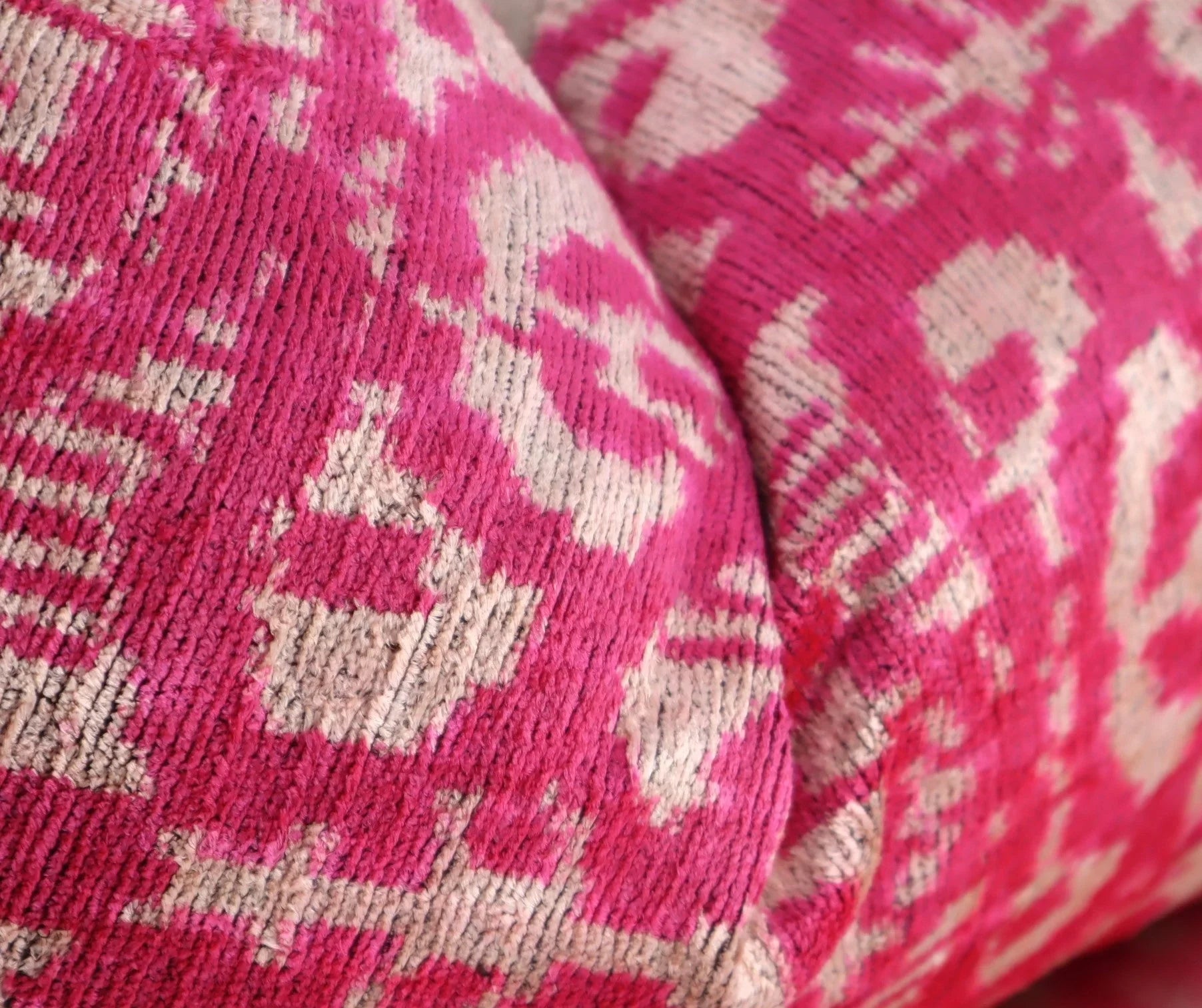 Canvello Decorative Pink Beige Geometric Throw Pillow Down Feather Filled - 16x24 in Canvello