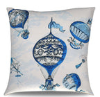 Canvello Elegance in Bloom Blue Print Silk Throw Pillow Canvello