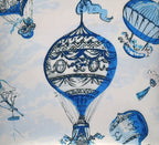 Canvello Elegance in Bloom Blue Print Silk Throw Pillow, back view - House Of Avana