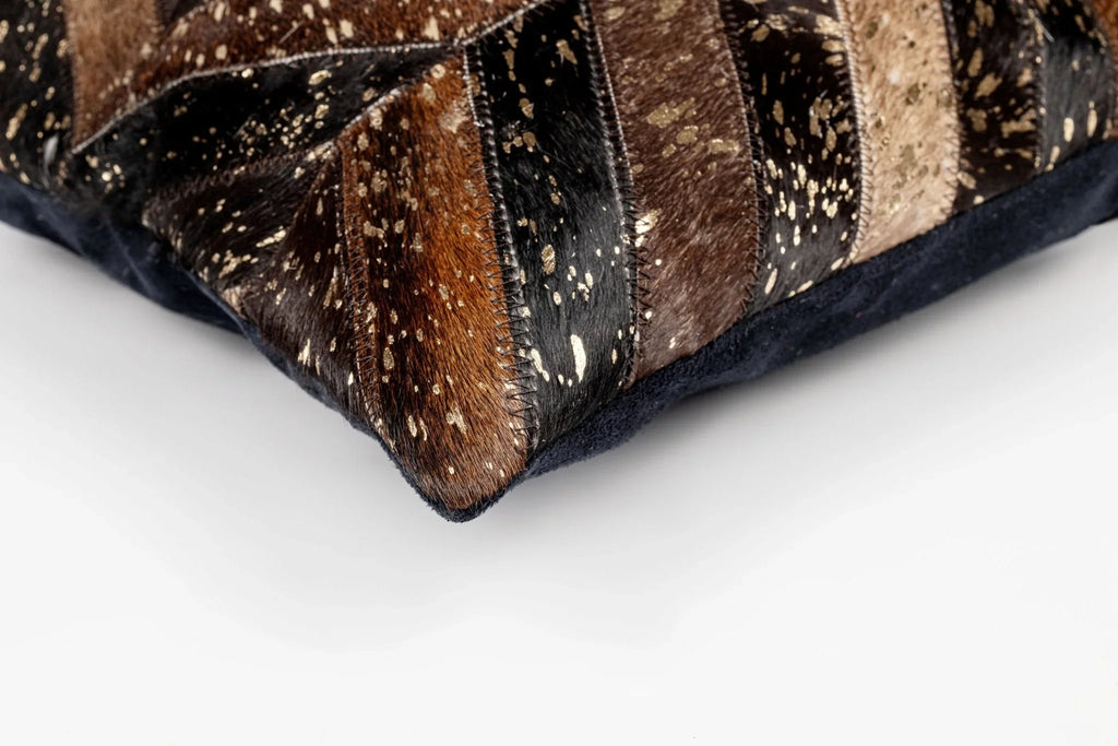 Canvello Genuine Cowhide Leather Decorative Throw Pillows - Handmade Patchwork Boho Accent Pillows For Sofa, Couch, Bed, Chair - Western Southwestern Farmhouse Pillow Covers With Feather Down Insert Included Canvello