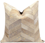 Canvello Genuine Cowhide Leather Decorative Throw Pillows - Handmade Patchwork Boho Accent Pillows For Sofa, Couch, Bed, Chair - Western Southwestern Farmhouse Pillow Covers With Feather Down Insert Included) Canvello