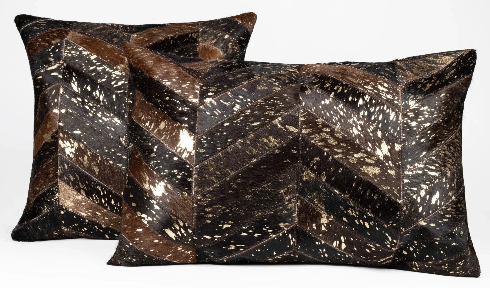 Canvello Genuine Cowhide Leather Decorative Throw Pillows - Handmade Patchwork Boho Accent Pillows For Sofa, Couch, Bed, Chair - Western Southwestern Farmhouse Pillow Covers With Feather Down Insert Included Canvello