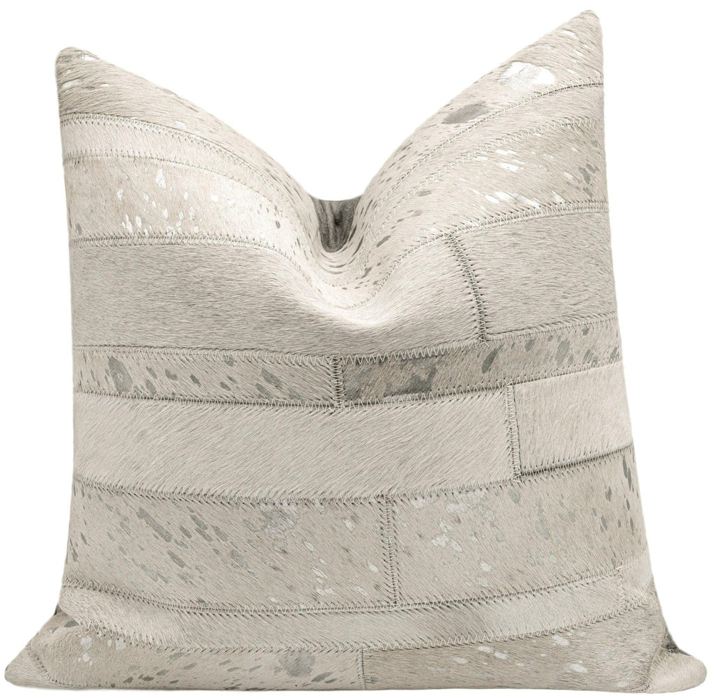 Canvello Genuine Cowhide Leather Decorative Throw Pillows - Handmade Patchwork Boho Accent Pillows For Sofa, Couch, Bed, Chair - Western Southwestern Farmhouse Pillow Covers With Feather Down Insert Included Canvello