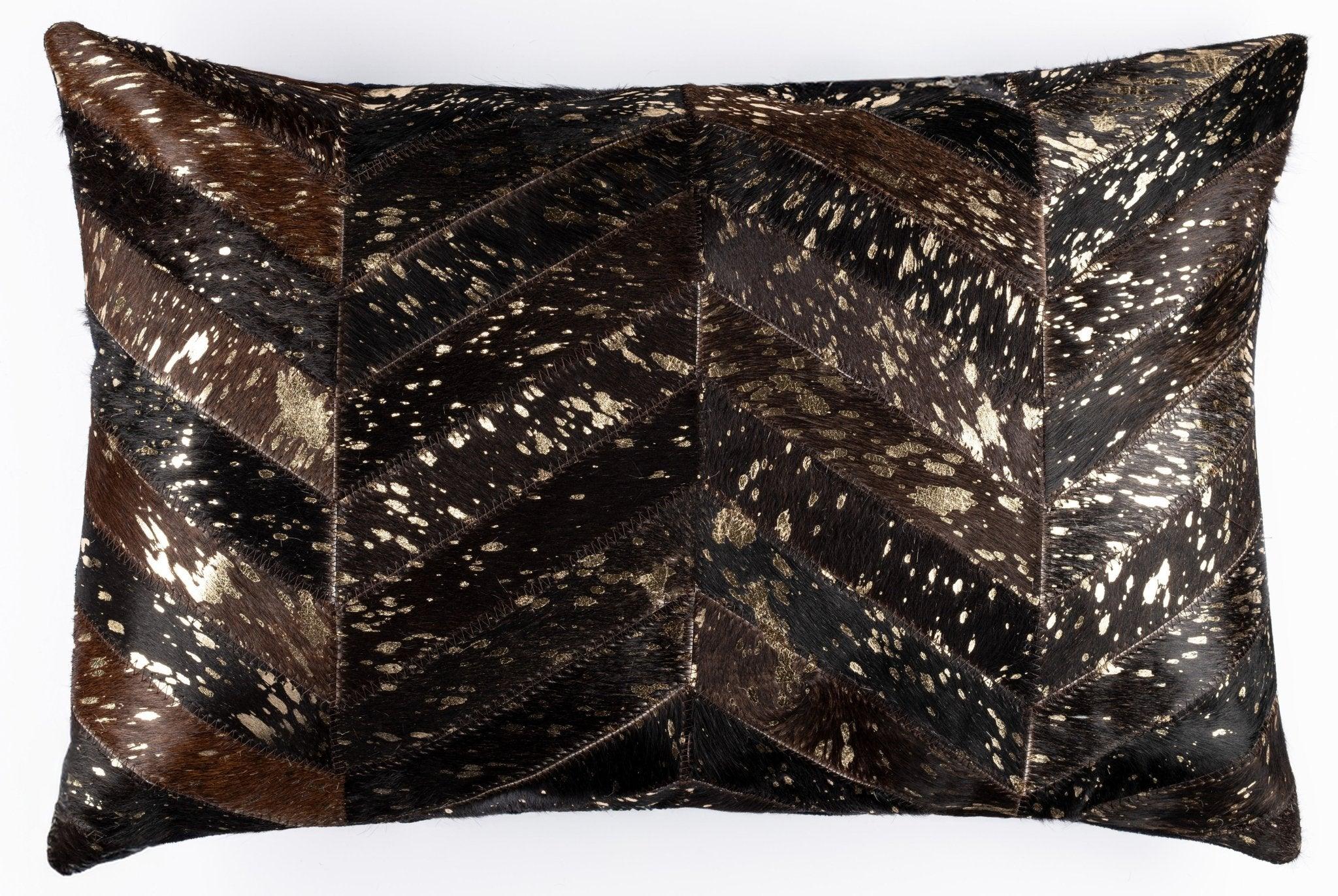 Canvello Genuine Cowhide Leather Decorative Throw Pillows - Handmade Patchwork Boho Accent Pillows For Sofa, Couch, Bed, Chair - Western Southwestern Farmhouse Pillow Covers With Feather Down Insert Included Canvello