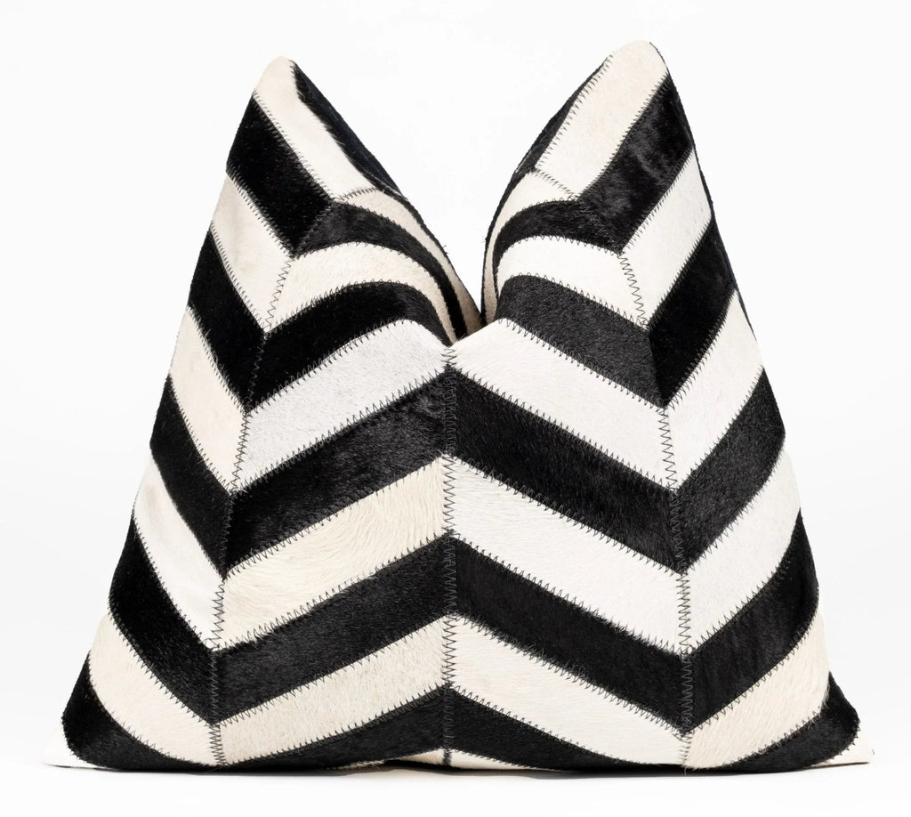 Canvello Genuine Cowhide Leather Decorative Throw Pillows - Handmade Patchwork Boho Accent Pillows For Sofa, Couch, Bed, Chair - Western Southwestern Farmhouse Pillow Covers With Feather Down Insert Included Canvello