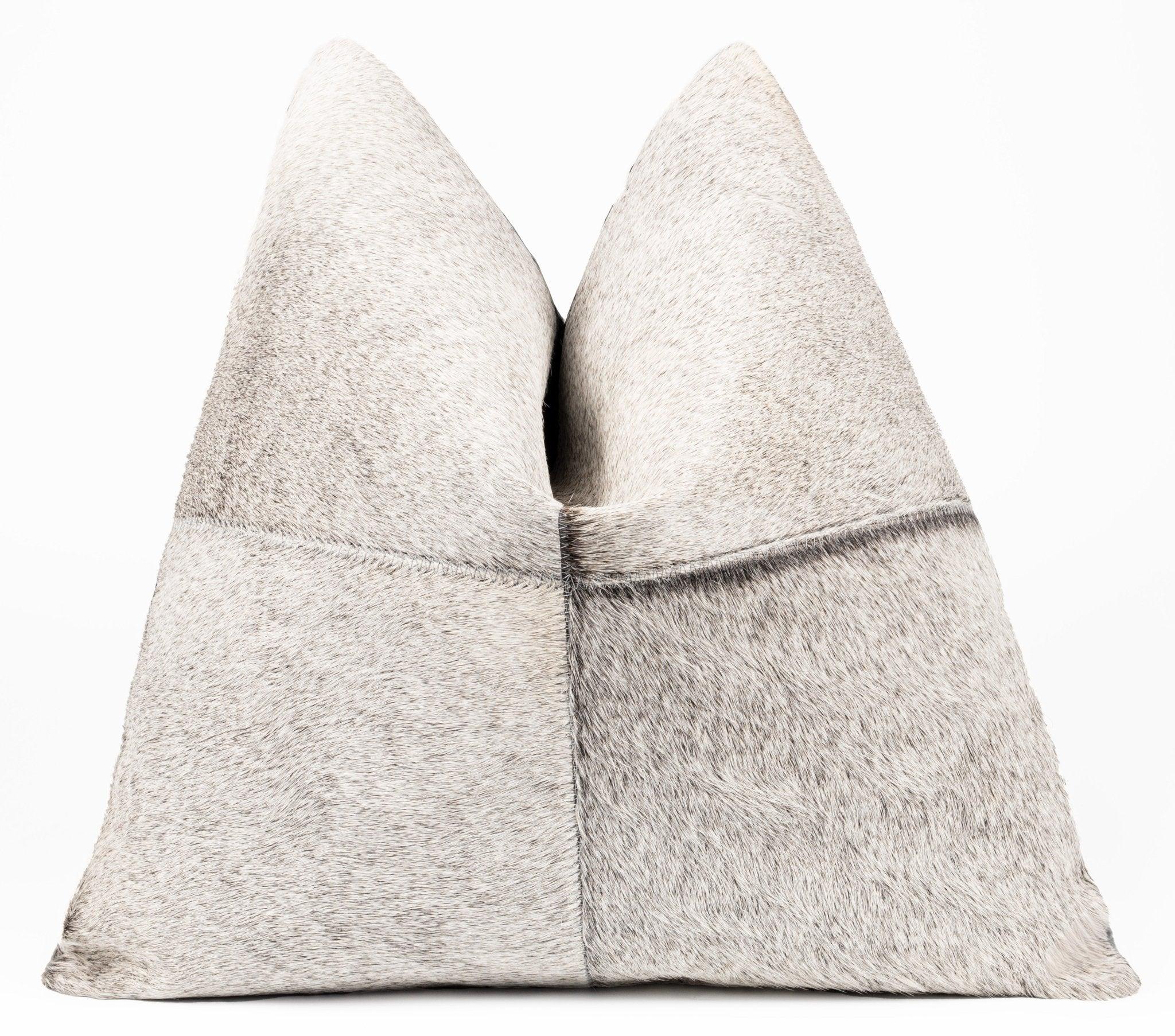 Canvello Genuine Cowhide Leather Decorative Throw Pillows - Handmade Patchwork Boho Accent Pillows For Sofa, Couch, Bed, Chair - Western Southwestern Farmhouse Pillow Covers With Feather Down Insert Included Canvello