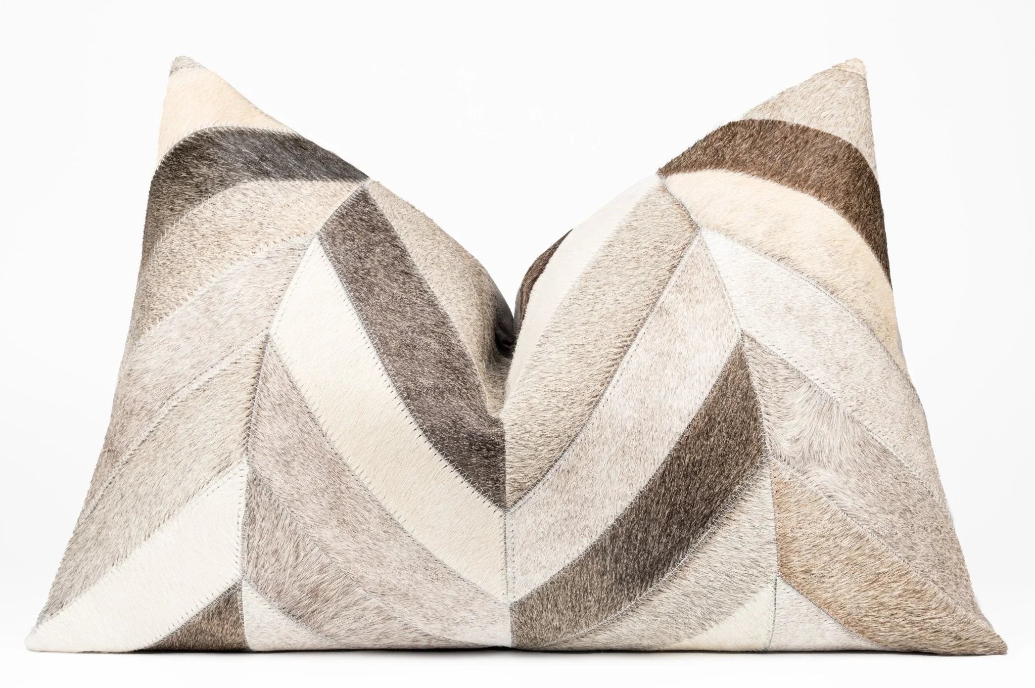 Canvello Genuine Cowhide Leather Decorative Throw Pillows - Handmade Patchwork Boho Accent Pillows For Sofa, Couch, Bed, Chair - Western Southwestern Farmhouse Pillow Covers With Feather Down Insert Included Canvello