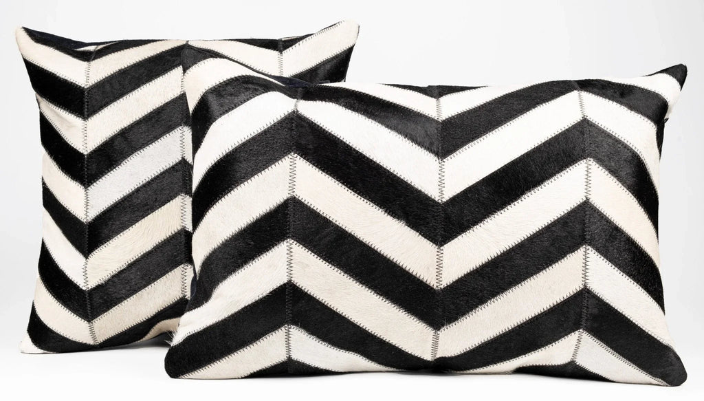 Canvello Genuine Cowhide Leather Decorative Throw Pillows - Handmade Patchwork Boho Accent Pillows For Sofa, Couch, Bed, Chair - Western Southwestern Farmhouse Pillow Covers With Feather Down Insert Included Canvello